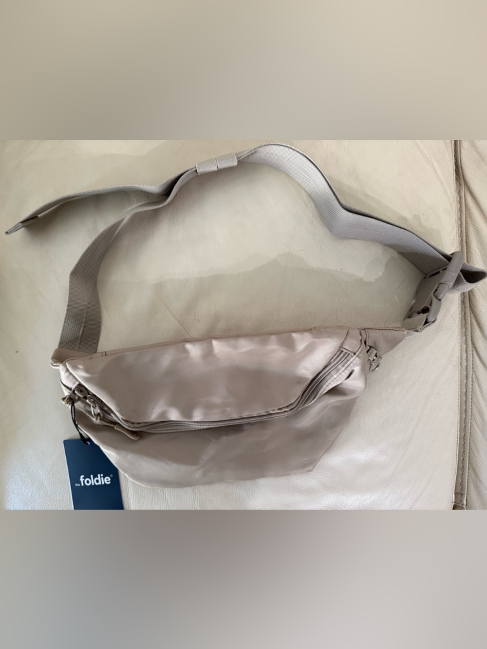 The Foldie Beige Crossbody Bag